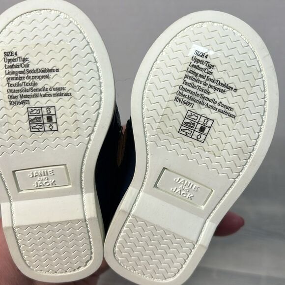 Janie and Jack 100045616 Boy Leather Boat Shoe Navy Blue size 4 NWT - Picture 8 of 8